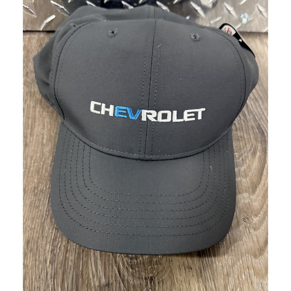 Chevrolet EV Electric Vehicle‎ Strapback Baseball Cap Hat Gray Adjustable Chevy